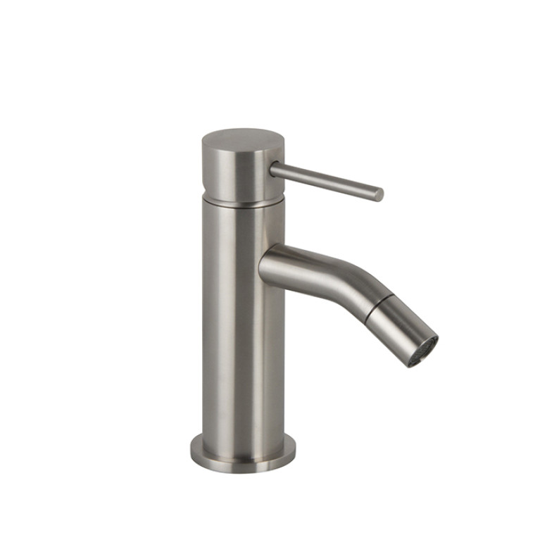 FIMA|Carlo Frattini Spillo Steel Смеситель для биде, на 1 отверстие, с донным клапаном click-clack, цвет INOX