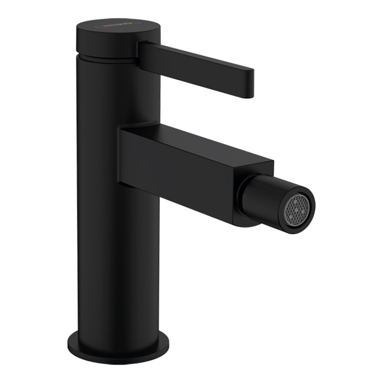 HANSGROHE FINORIS Смеситель для биде на 1 отверстие, однорычажный, с донным клапаном, цвет черный матовый