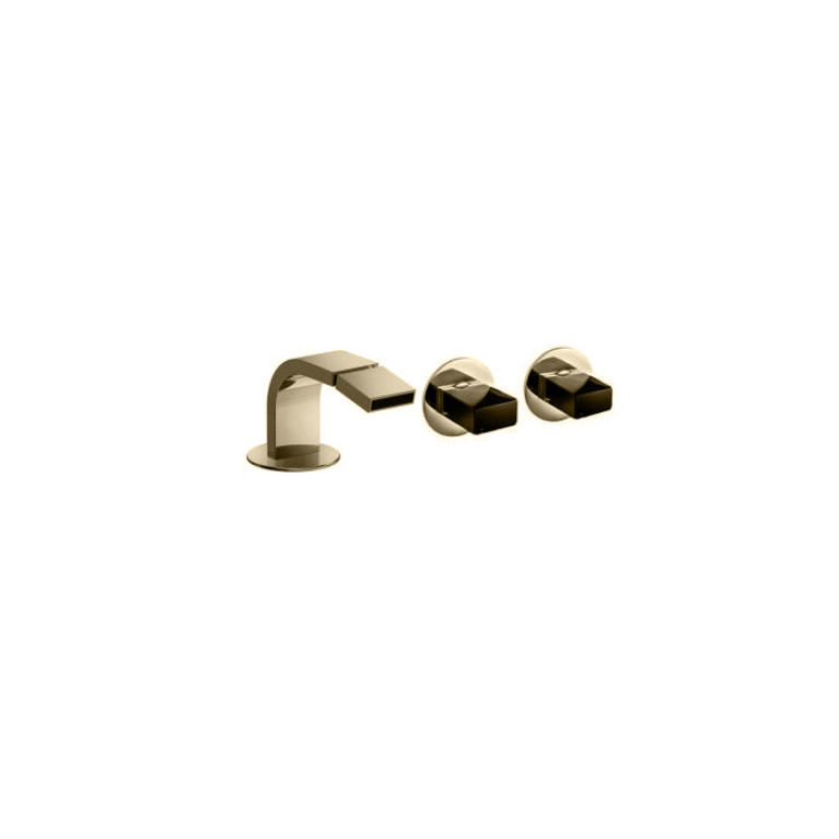 Fantini Venezia In Смеситель для биде, 1 отв., с донным клапаном, излив 132мм, цвет: Matt British Gold PVD