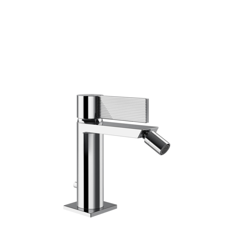 GESSI  INVERSO RIGATO Смеситель для биде с донным клапаном и соединительными шлангами, цвет: хром