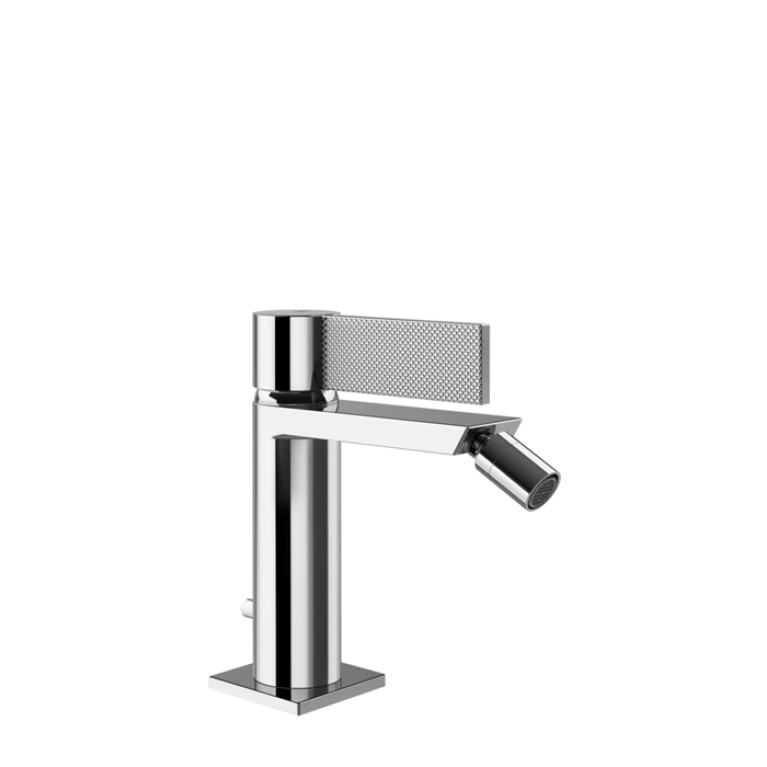 GESSI  INVERSO DIAMANTATO Смеситель для биде с донным клапаном и соединительными шлангами, цвет: хром