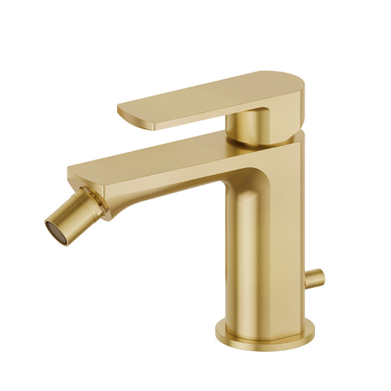 Newform Haka Смеситель для биде с донным клапаном, цвет: PVD brushed gold