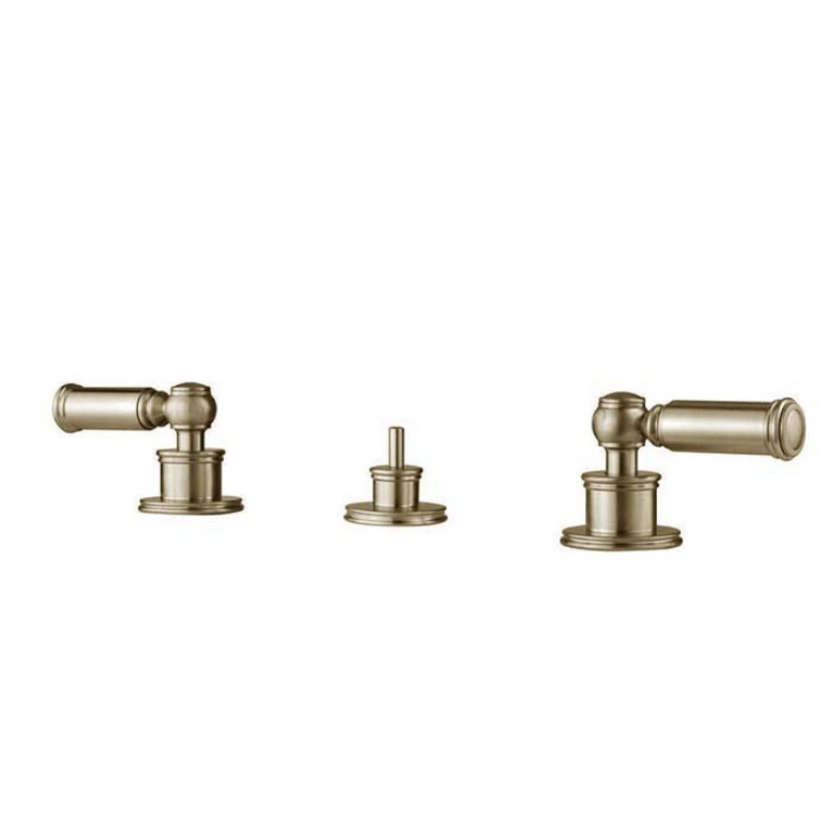 Bossini Liberty Смеситель для биде на 3 отверстия с поворотным изливом и заглушкой 1&rdquo;1/4, цвет: никель матовый