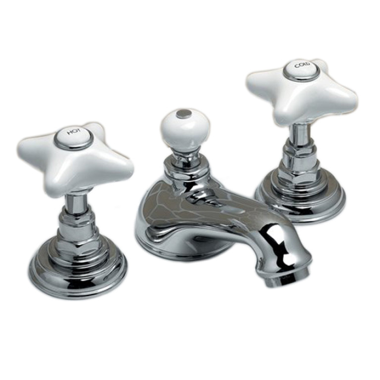 DevonDevon WHITE ROSE Смеситель для биде на 3 отв.,100мм,с донным клапаном,цвет хром