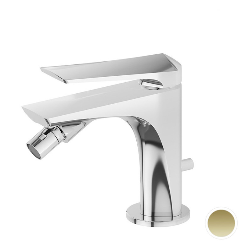Newform Delta Zero Смеситель для биде с донным клапаном, цвет:  PVD glossy gold