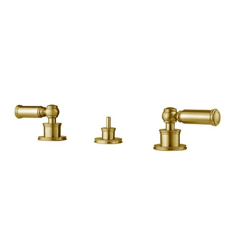 Bossini Liberty Смеситель для биде на 3 отверстия с заглушкой 1&rdquo;1/4, цвет: Gold PVD