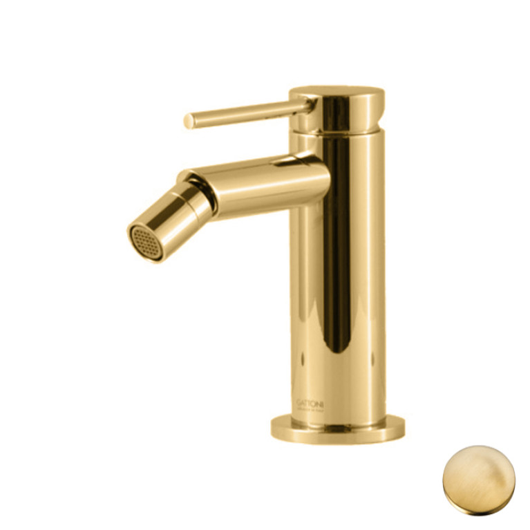 GATTONI CIRCLE TWO Смеситель для биде   на 1 отверстие, с донным клапаном, цвет Satin gold
