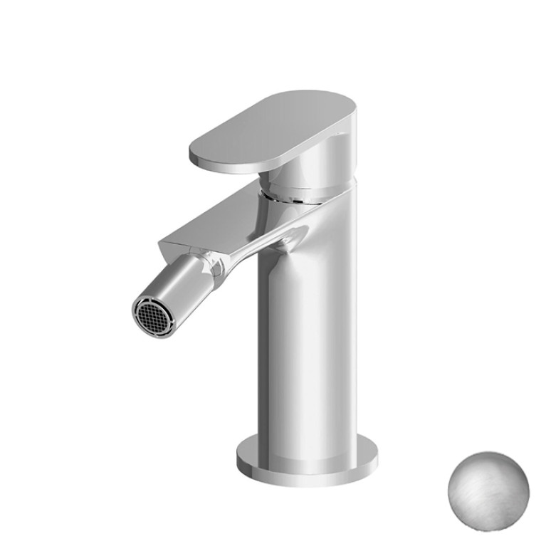 Gattoni H2Omix7000 Смеситель для биде  с донным клапаном, излив 108,8  мм цвет Nickel spazzolato