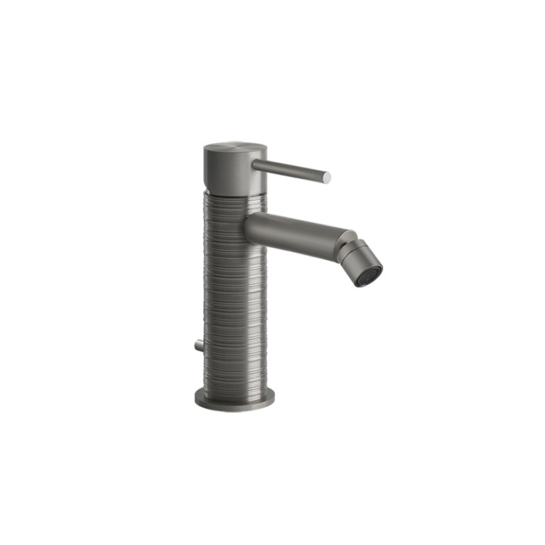 GESSI 316 Смеситель для биде на 1 отверстие, с донным клапаном, излив 118мм, цвет: steel brushed