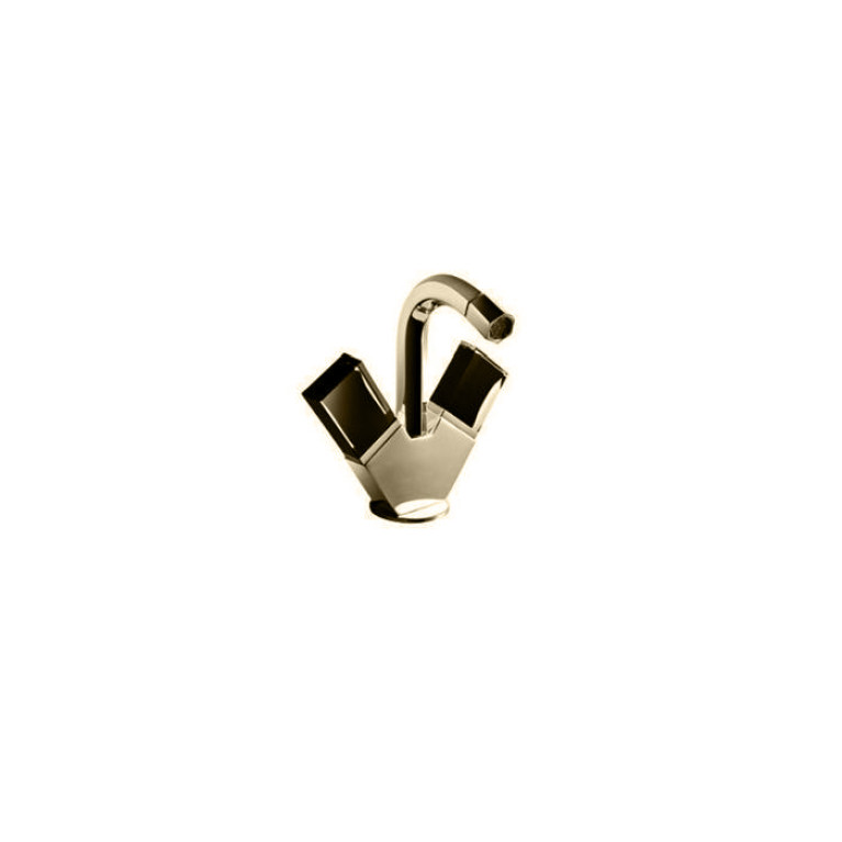 Fantini Venezia Смеситель для биде, 1 отв., с донным клапаном, излив 120мм, цвет: Matt British Gold PVD