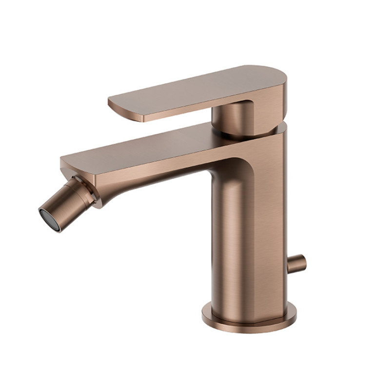 Newform Haka Смеситель для биде с донным клапаном, цвет: PVD brushed copper bronze