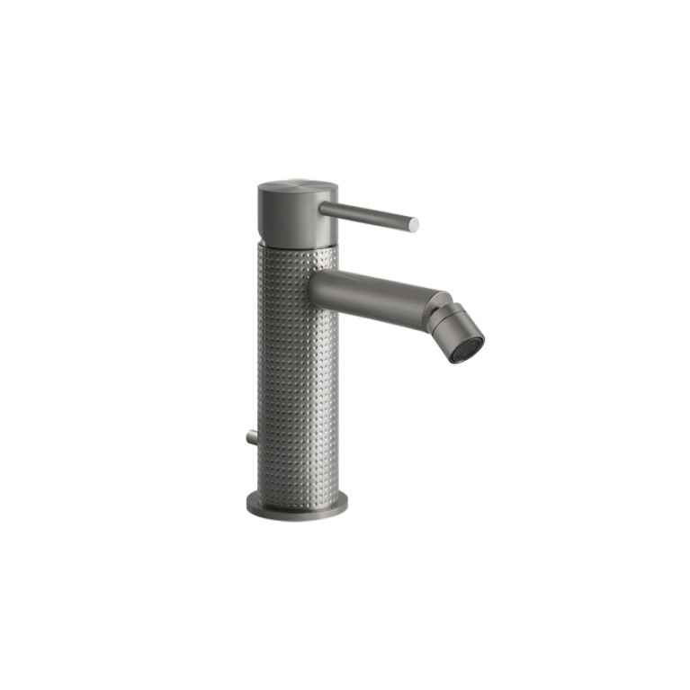 GESSI 316 Смеситель для биде на 1 отверстие, с донным клапаном, излив 118мм, цвет: steel brushed