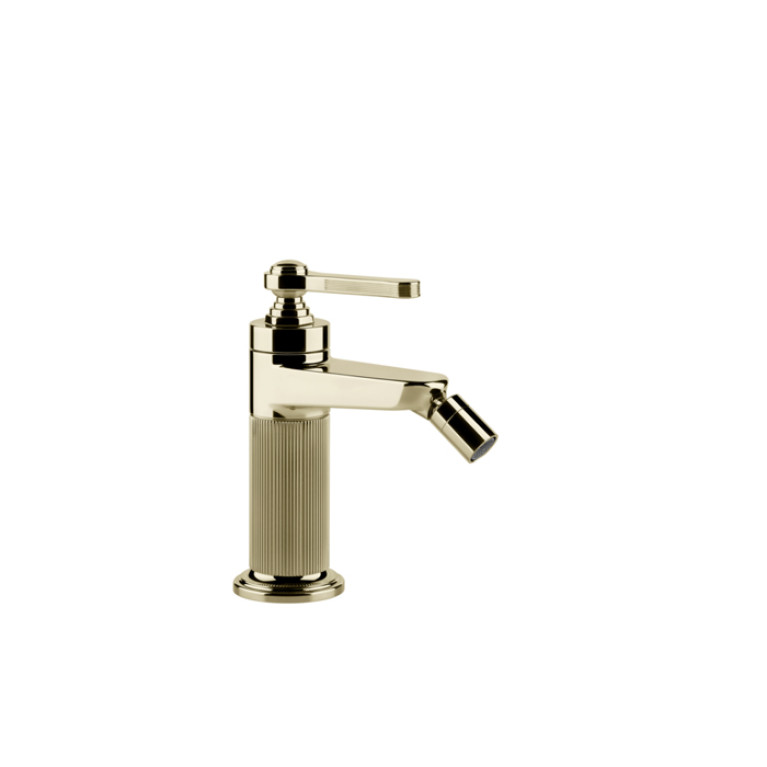 GESSI VENTI20 Смеситель для биде на 1 отверстие, однорычажный, в комплекте с донным клапаном, цвет Brass PVD