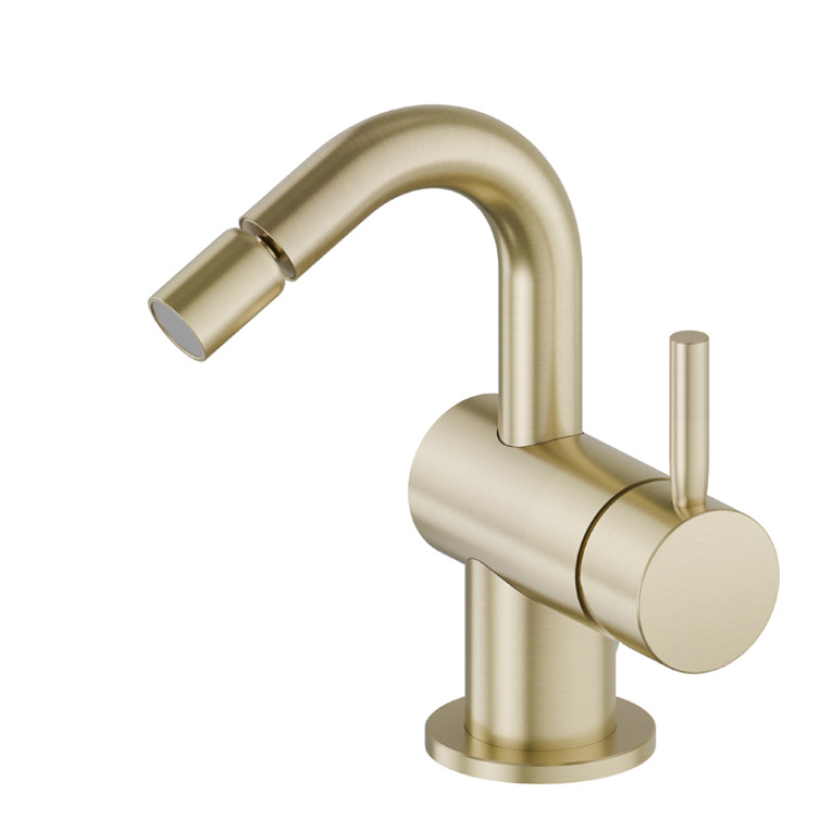 Newform Blink Смеситель для биде с донным клапаном, цвет:  PVD brushed pale gold