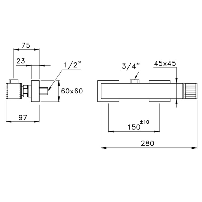 Stella Casanova Смеситель для душа 3283, вывод сверху, цвет: хром