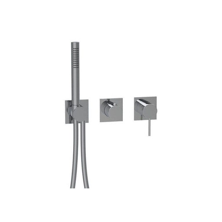 ALMAR MODULAR Смеситель настенный встраиваемый, однорычажный, с переключателем на 2 положения, с ручным душем и шлангом, цвет хром