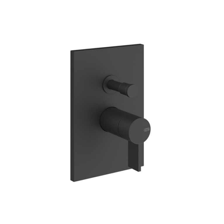 GESSI  INVERSO RIGATO Внешняя часть настенного смесителя на 2 выхода с перекл ванна/душ, цвет: Matte Black