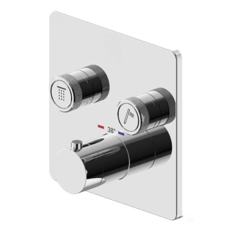 Plumberia Selection PSBOX Внешняя часть встраив. смесителя для душа на 2 вых,для комбин.с PSB003 накладка нерж.сталь 160х160мм, хром