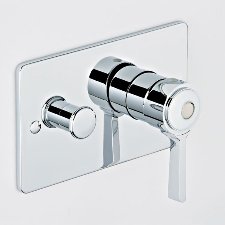 THG CAPUCINE VERT DECOR PLATINE Смеситель для душа встраиваемый, однорычажный, с переключателем, внешняя часть, декор платина, цвет хром