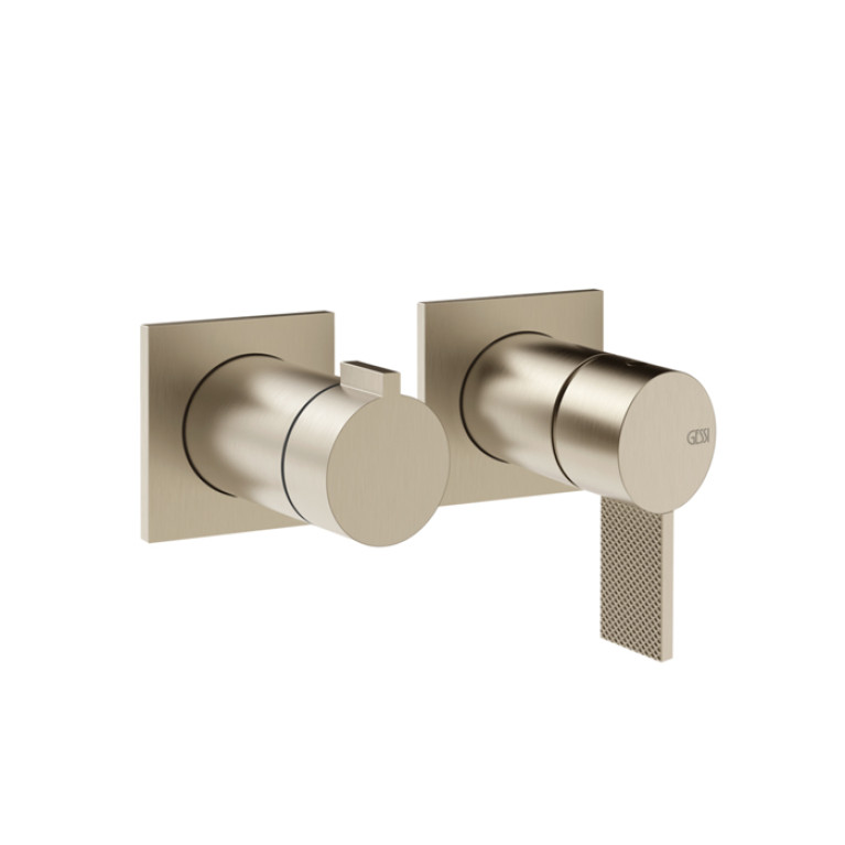 GESSI  INVERSO DIAMANTATO Внешняя часть настенного смесителя для душа на 2 выхода, цвет: Finox Brushed Nickel