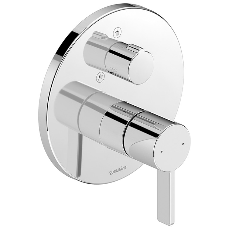 Duravit D-Neo Смеситель для душа, на 2 источника, встраиваемый (внешние части) цвет: хром