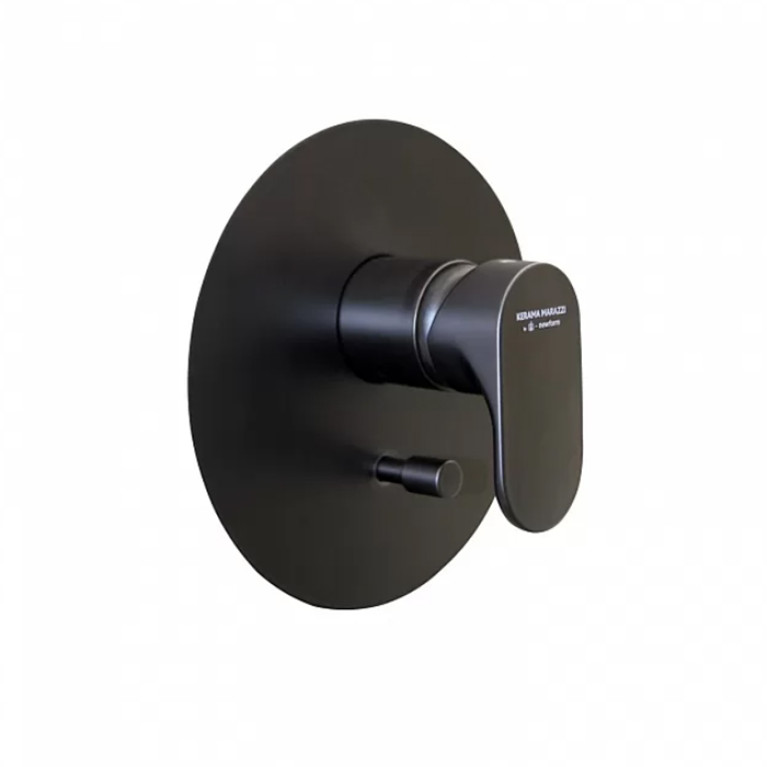 Kerama Marazzi Встроенный однорычажный смеситель OLE для душа с переключателем на 2 источника, цвет черный матовый