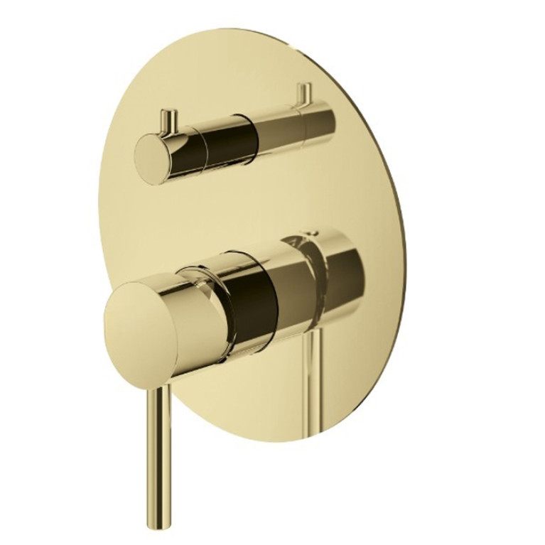 Plumberia Selection IXO Внешняя часть встраив. смесителя д. душа на 2-3 вых.с мех. девиатором, использ.с Box INT9036, накл.d.170mm нерж.сталь, золото