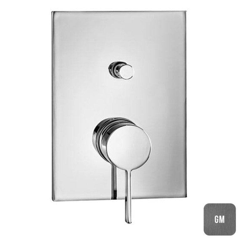 Almar THIN CORE Внешняя часть смесителя на 2 потребителя, Gun Metal Brushed PVD