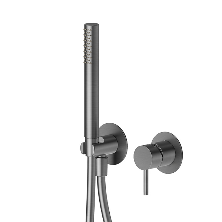 Newform X-Steel 316 Наружная часть встр. душ. смесителя, ручной душ, кронштейн, шланг 150 см, (для 27852) цвет:  PVD Brushed gun metal