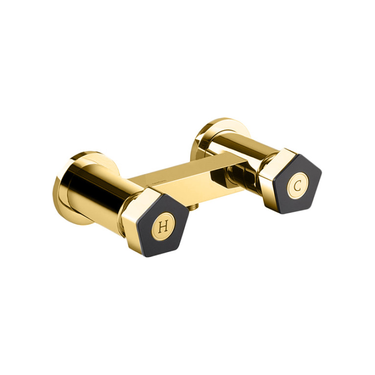 Newform ParkLE Смеситель для душа, цвет:  PVD glossy gold + черный матовый