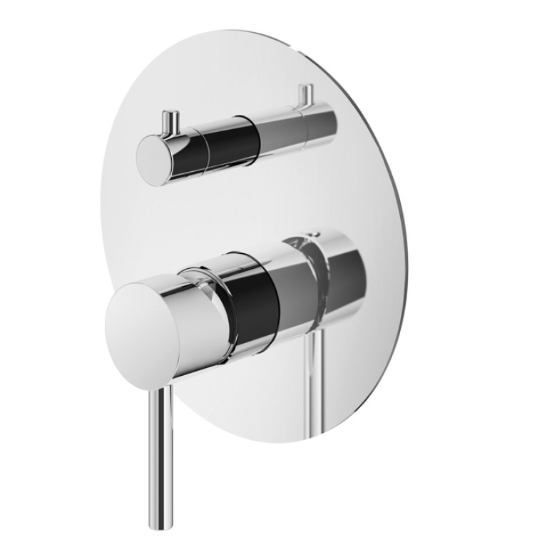 Plumberia Selection IXO Внешняя часть встраив. смесителя д. душа на 2-3 вых.с мех. девиатором, д.использ.с Box INT9036, накл.d.170mm нерж.сталь, хром