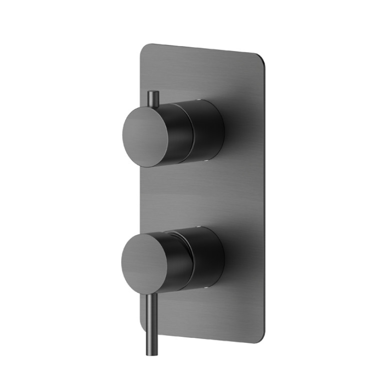 Newform X-Steel 316 Внешняя часть смесителя для душа с механическим переключателем на 2 потока, цвет:  PVD brushed gun metal