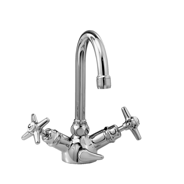 Stella Italica Смеситель для раковины на 1 отверстие 3217 с донным клапаном, цвет: хром