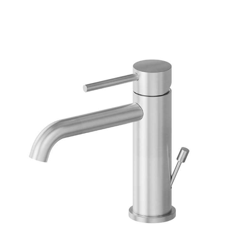Newform X-Steel 316 Смеситель для раковины на 1 отверстие с донным клапаном, излив 145мм, цвет: нержавеющая сталь