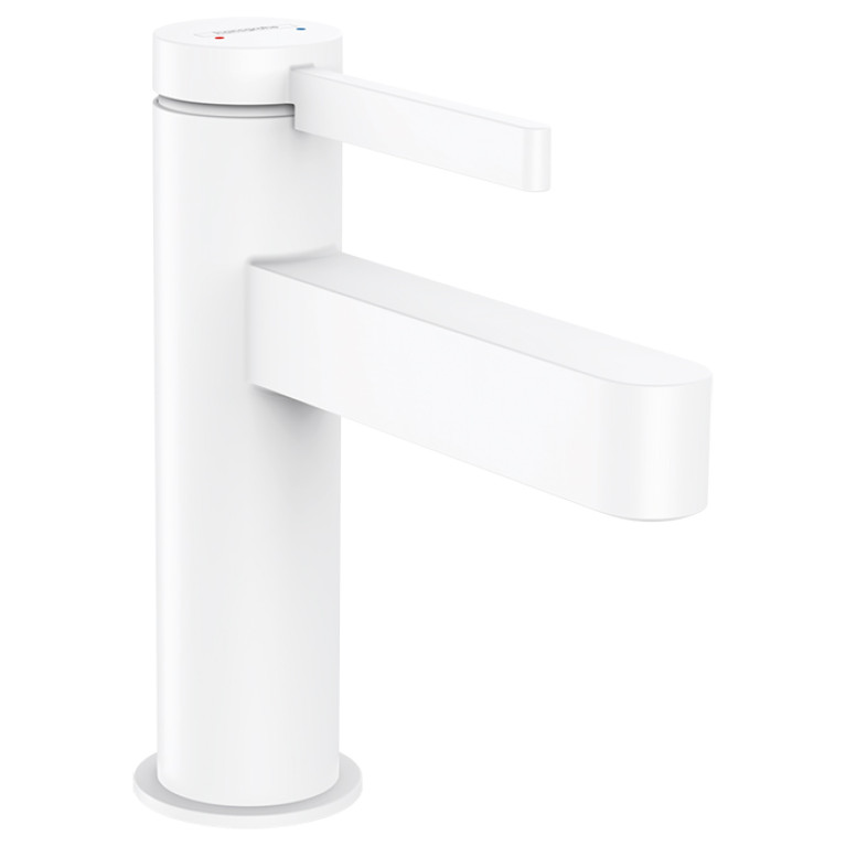 HANSGROHE FINORIS Смеситель для раковины на 1 отверстие, однорычажный, с донным клапаном, цвет белый матовый