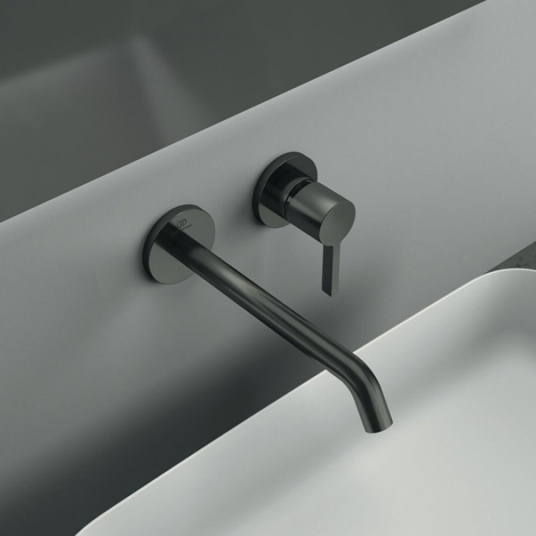 Ideal Standard Joy Смеситель для раковины, встраиваемый, излив: 22.5см, без комплектом №1 A1313NU, цвет: PVD Magnetic Grey
