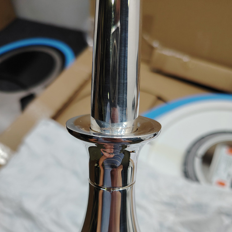 Stella 130 Смеситель для раковины на 3 отверстия 3225, с донным клапаном, цвет: серебро
