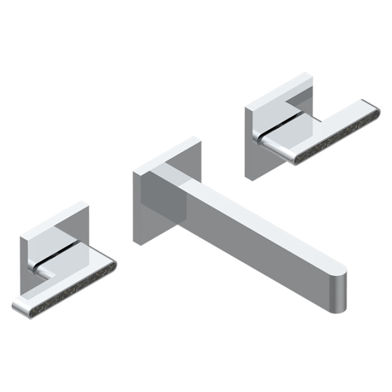 THG ICON-X CARBONE GOLD A MANETTES Смеситель для раковины настенный, на 3 отверстия, внешняя часть, цвет хром