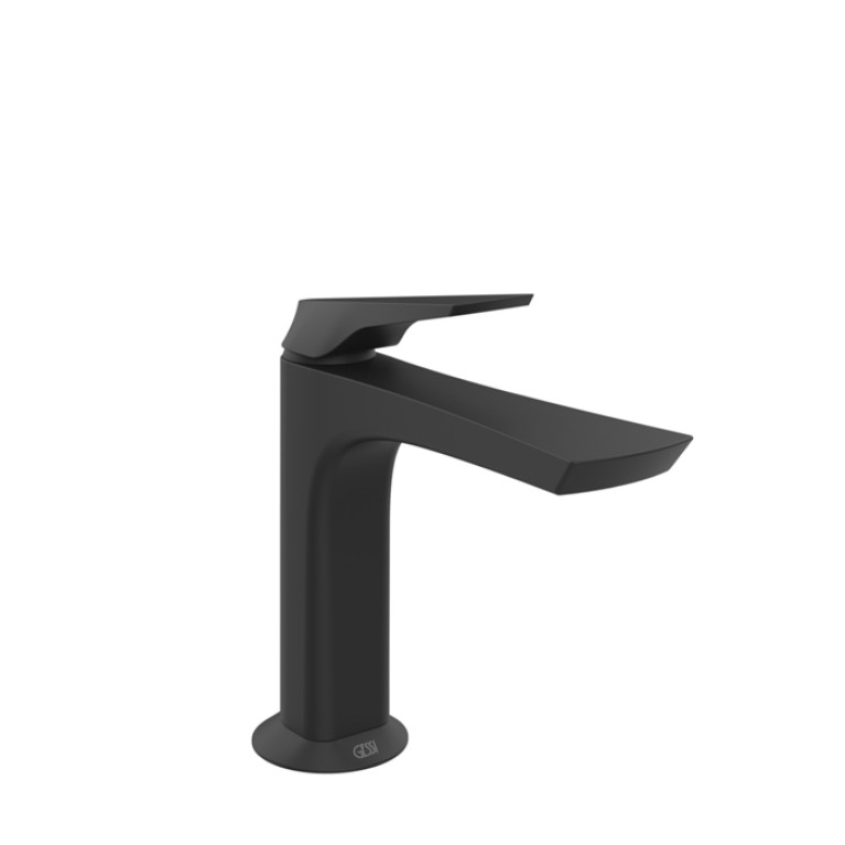 GESSI  VENTAGLIO Смеситель для раковины с донным клапаном StopGo и соединительными шлангами, цвет: Matte Black