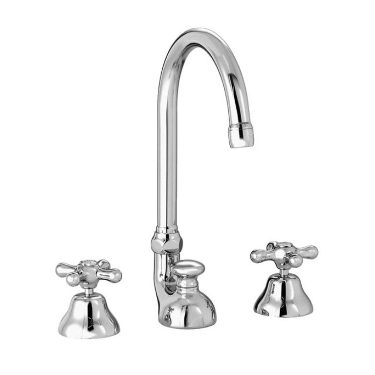 Stella Roma Смеситель для раковины на 3 отверстия 3226TC, с донным клапаном, цвет: хром