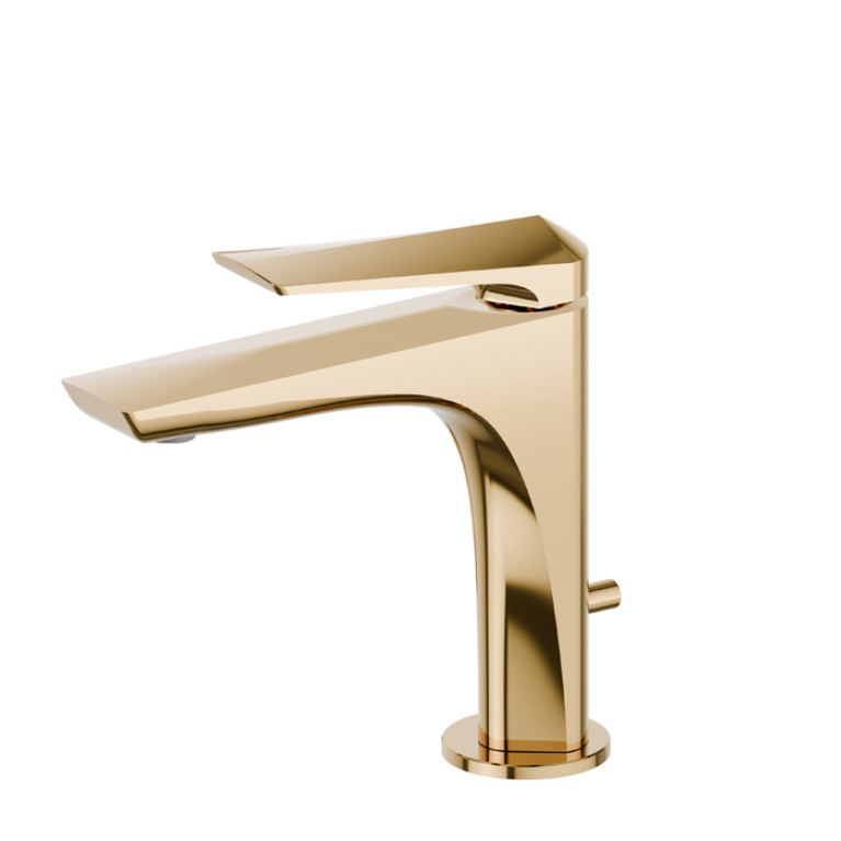 Newform Delta Zero Смеситель для раковины с донным клапаном, цвет:  PVD glossy gold