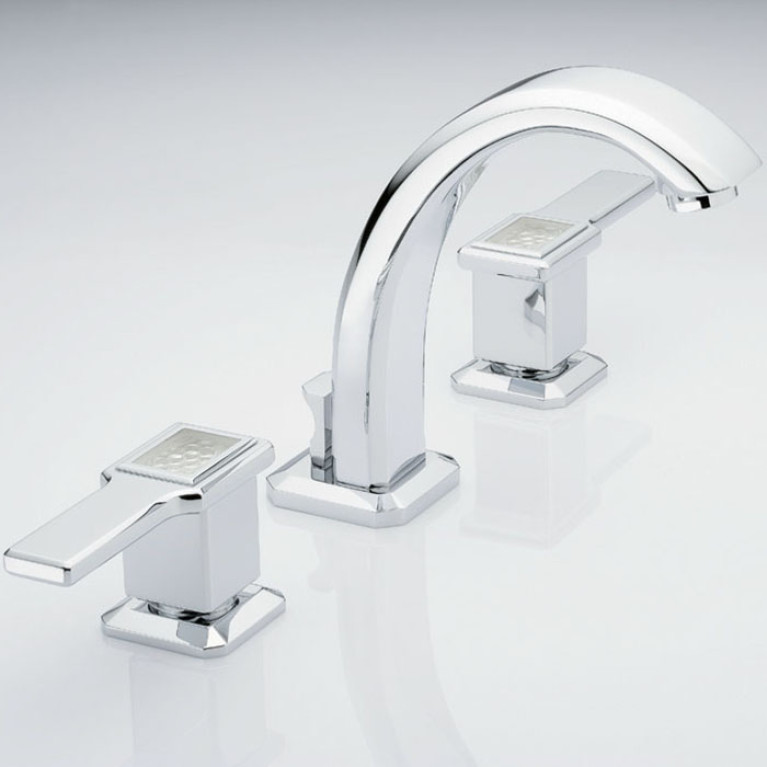 THG METROPOLIS CRISTAL CLAIR A MANETTES Смеситель для раковины на 3 отверстия, с донным клапаном, цвет хром