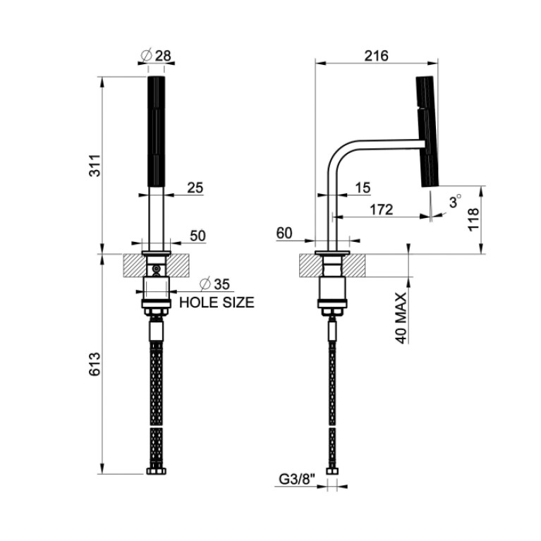 GESSI INCASTRI Смеситель для раковины  , излив 216 мм, без донного клапана, цвет: Copper Br. PVD