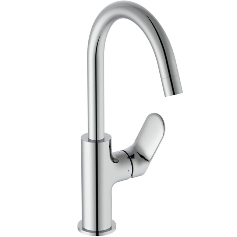 Ideal Standard Ceralife O Смеситель для раковины H215, с поворотным изливом, без донного клапана, цвет: хром