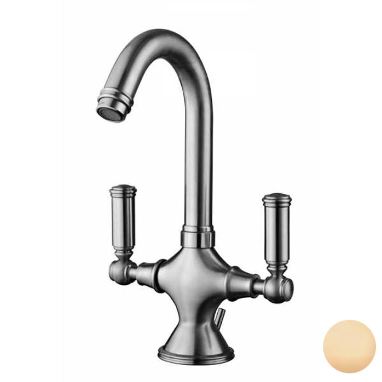 Bossini Liberty Смеситель для раковины на 1 отв., с поворотным изливом и заглушкой 1&rdquo;1/4, цвет: Brushed bronze matt