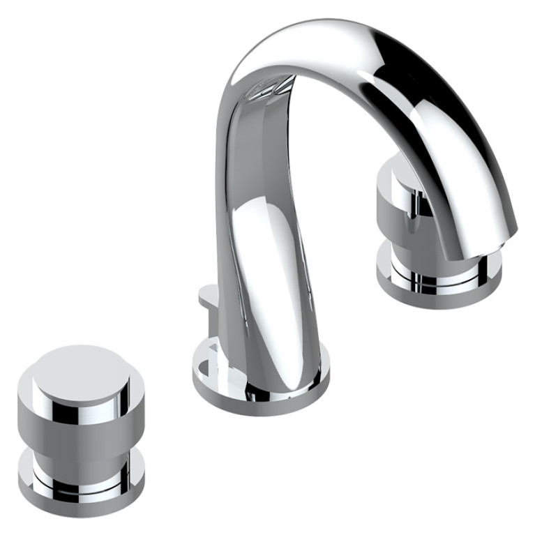 THG DIPLOMATE SMOOTH RINGS Смеситель для раковины на 3 отверстия, с донным клапаном, цвет хром