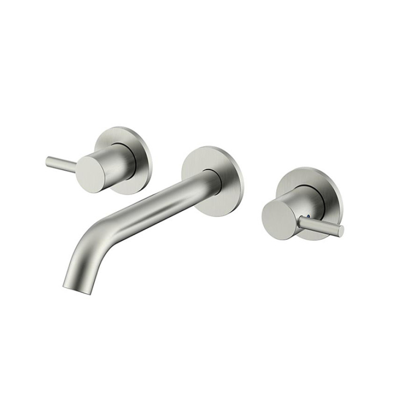 NEMO NM-2316CR Смеситель из стены для раковины с донным клапаном BRUSH NICKEL