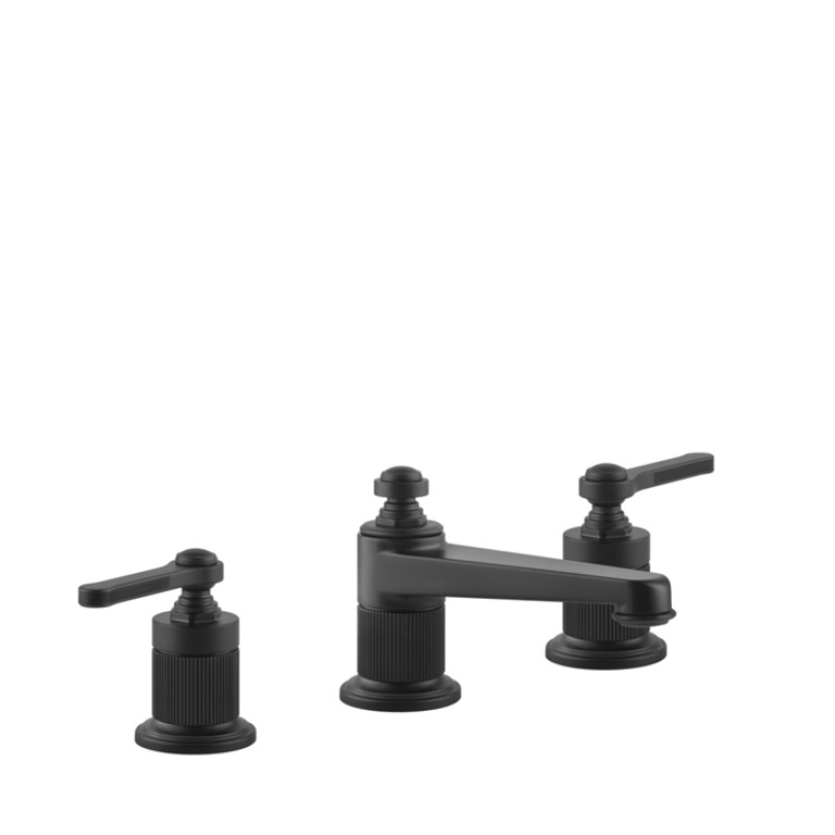 GESSI VENTI20 Смеситель для раковины на 3 отверстия, высота излива 50 мм., в комплекте с донным клапаном, цвет черный матовый