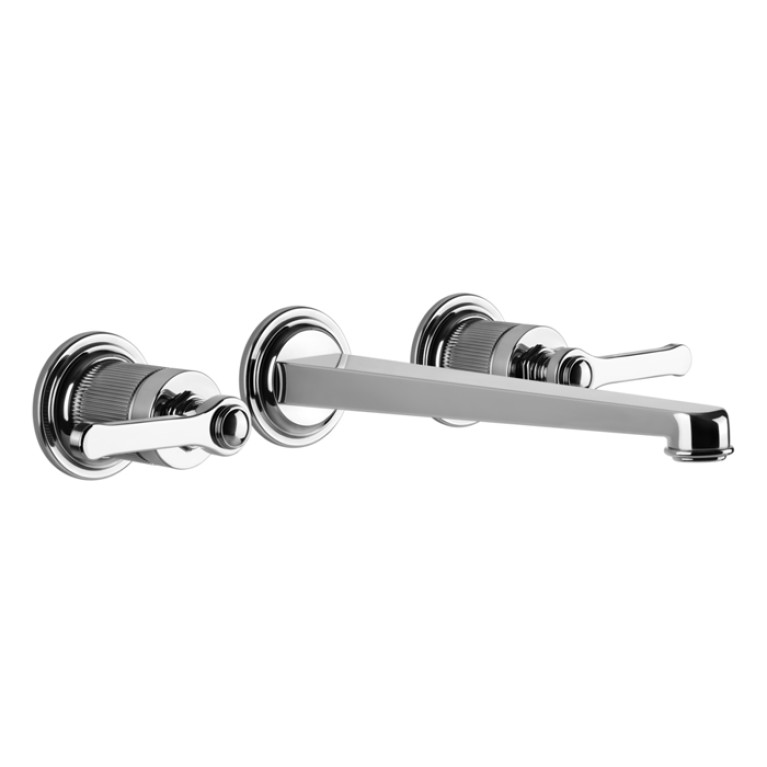 GESSI VENTI20 Смеситель для раковины настенный, встраиваемый, двухвентильный, излив 243 мм., внешняя часть, цвет хром