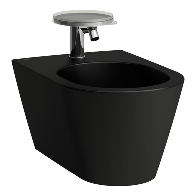 Kartell by laufen биде подвесное, 545x370x290, одно отверстие под смеситель, цвет черный матовый